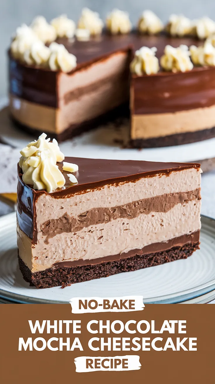 Luscious No-Bake White Chocolate Mocha Cheesecake 1 No-Bake White Chocolate Mocha Cheesecake