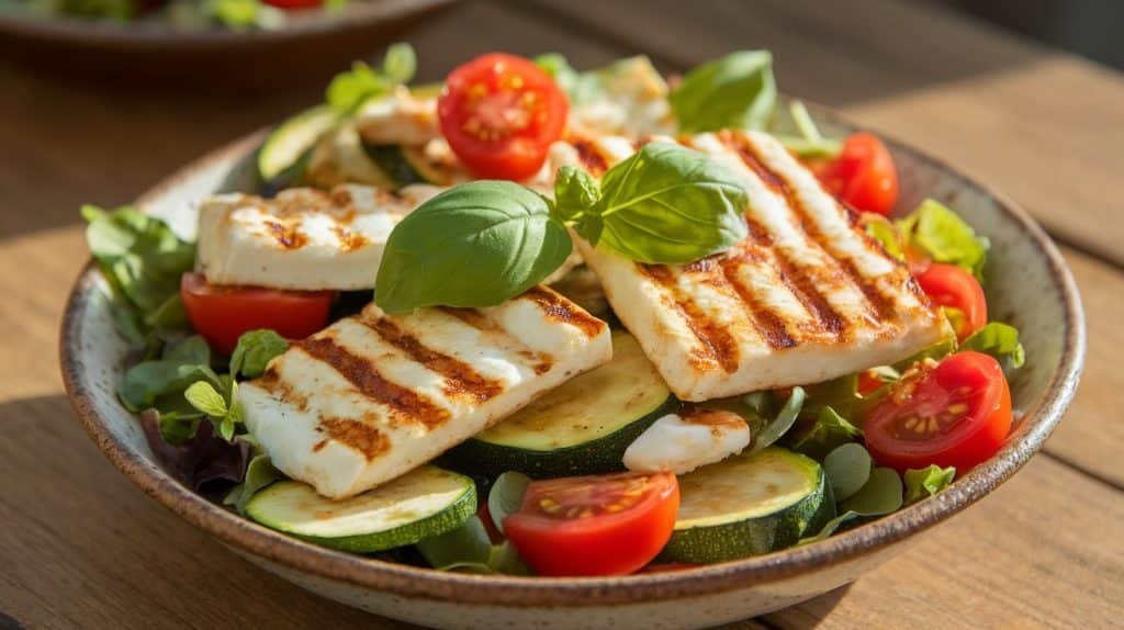 10-Minute Grilled Halloumi and Zucchini Salad