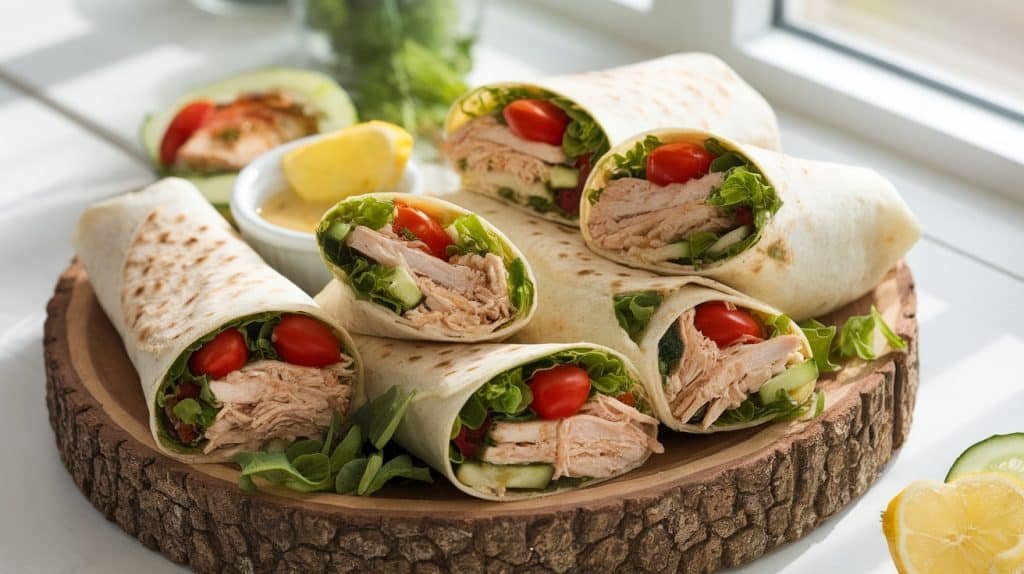 10-Minute Lemon Dill Chicken Wraps
