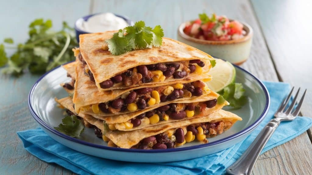10-Minute Black Bean and Corn Quesadillas