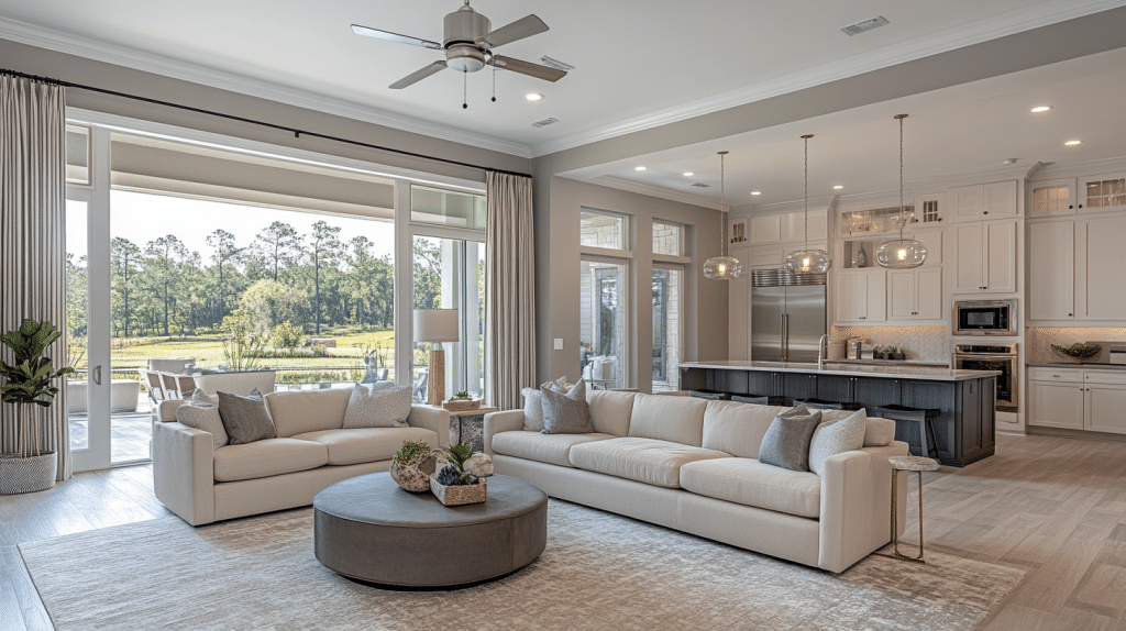 moody neutral living room