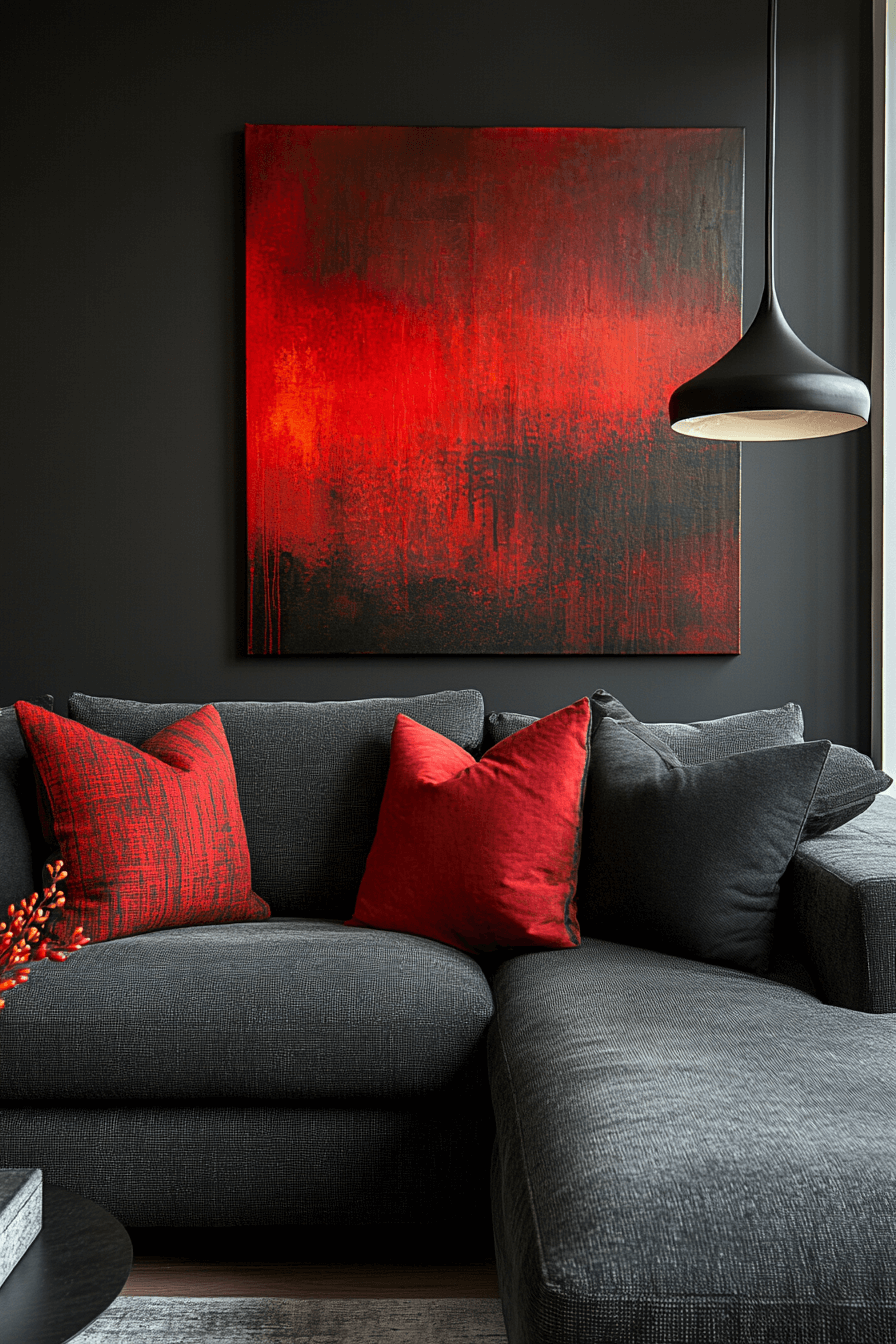 dark gray couch living room