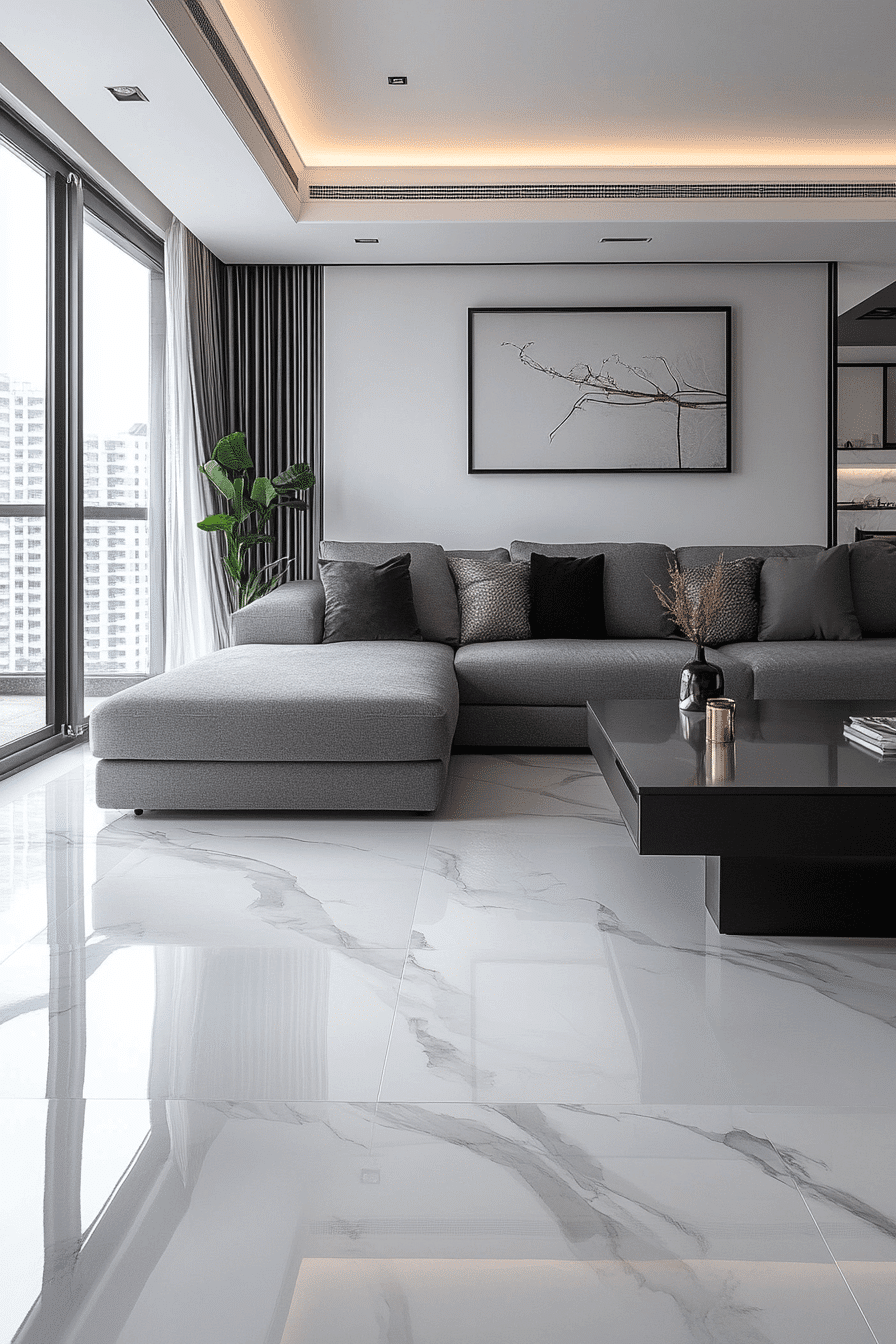 gray couch living room