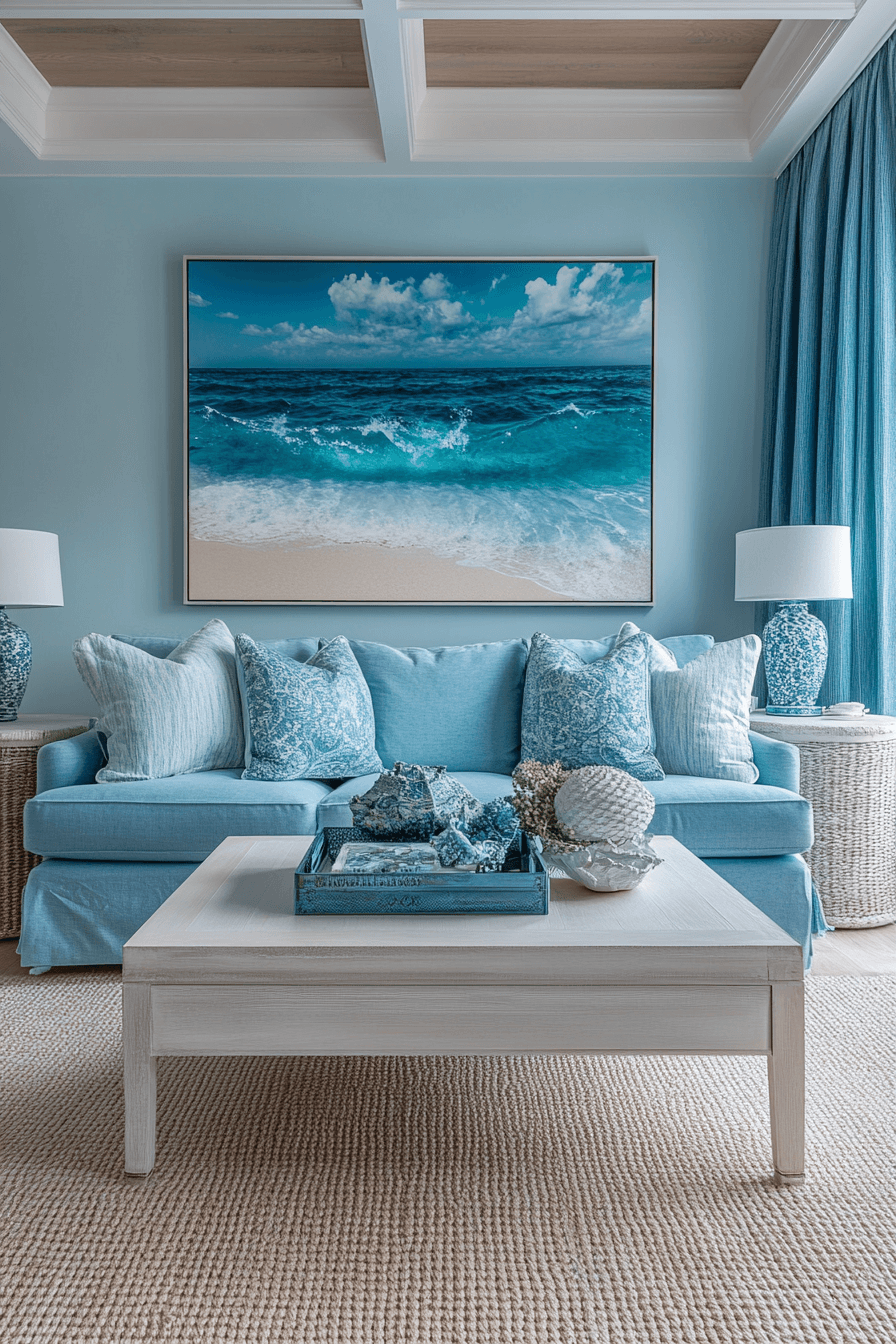 blue living room decor