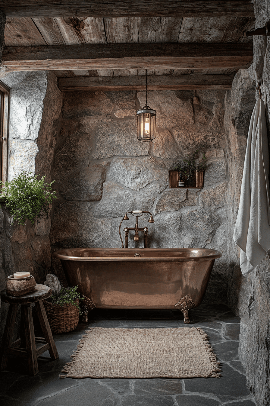 old cabin interior bathroom