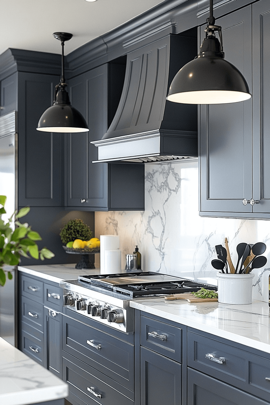 grey and white kitchen