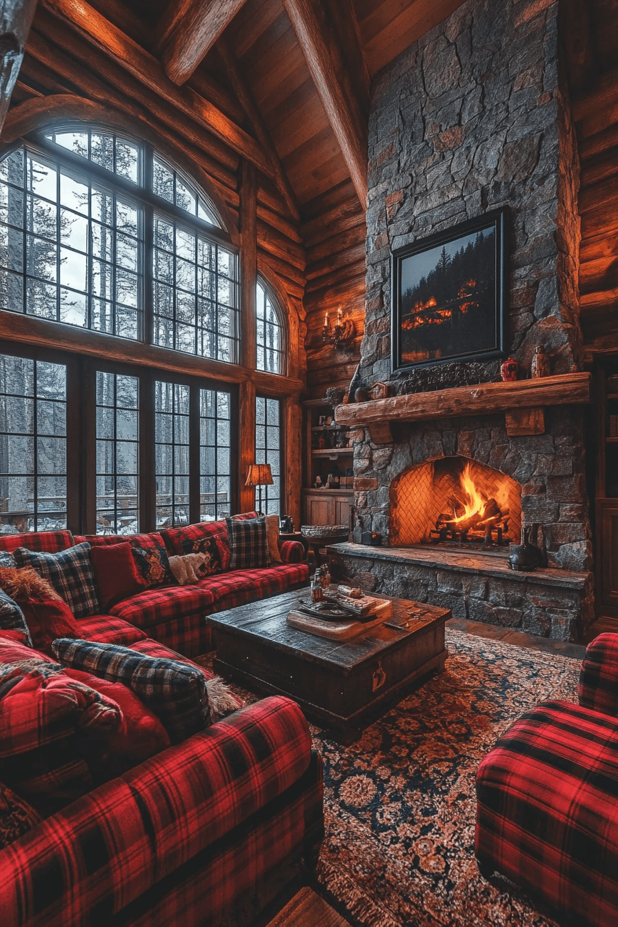 old cabin interior living room
