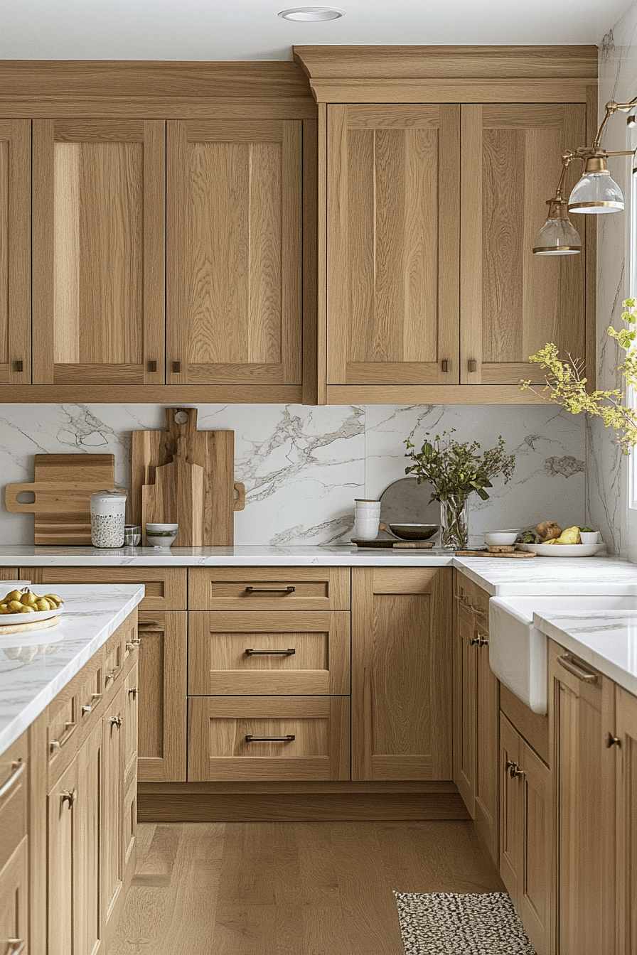 white oak kitchen cabinets