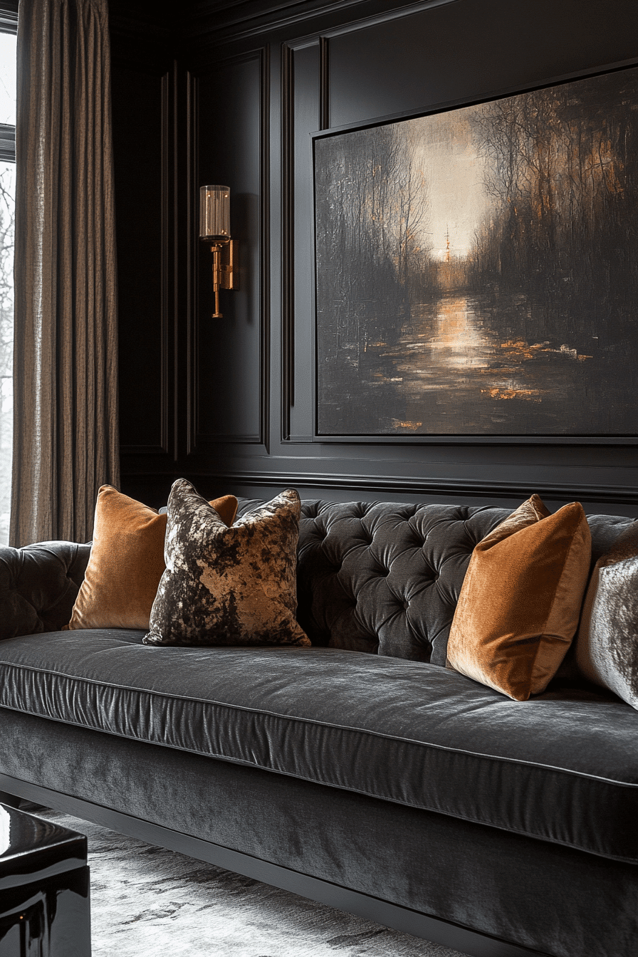 gray couch living room