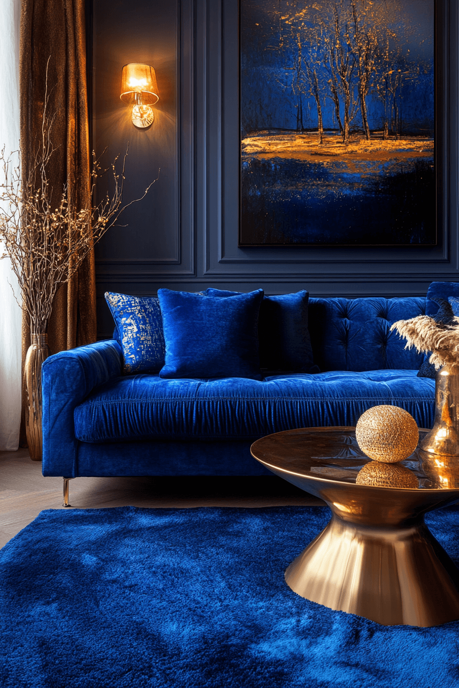 blue living room decor