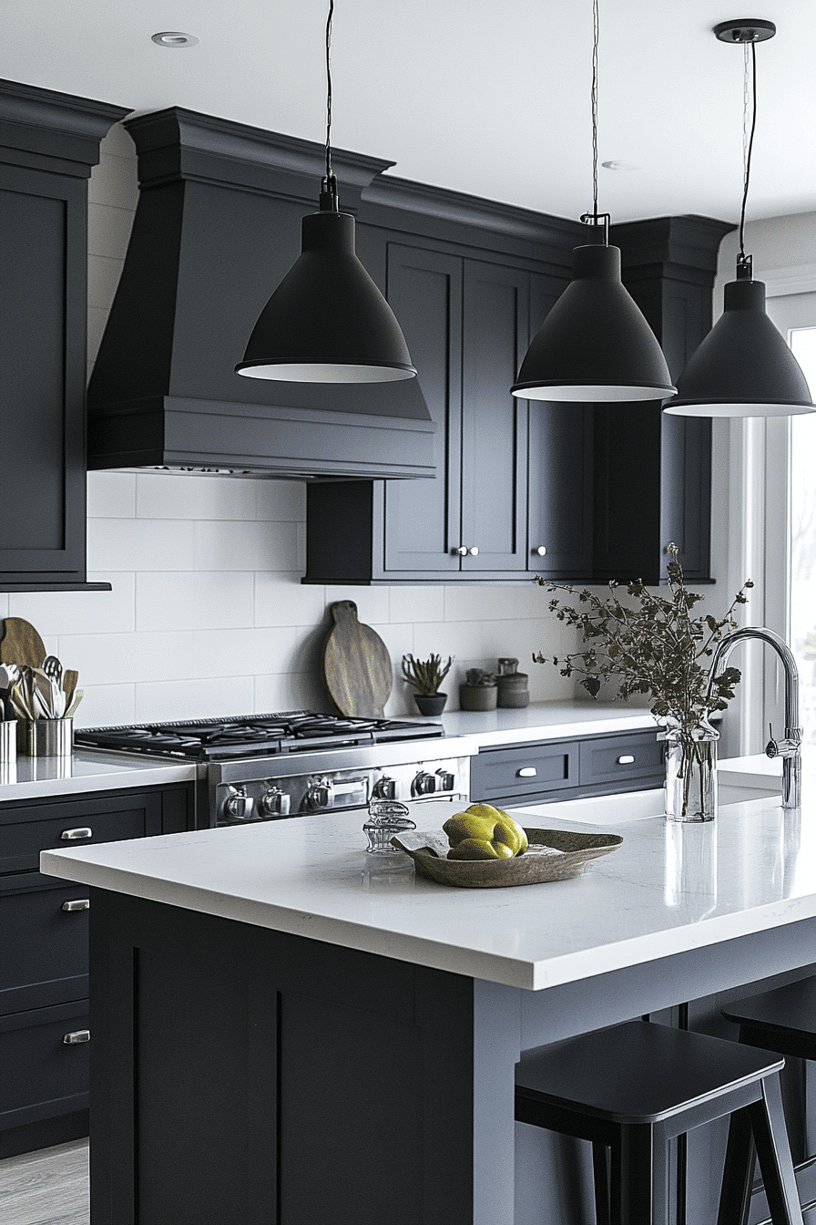 gray and white kitchen