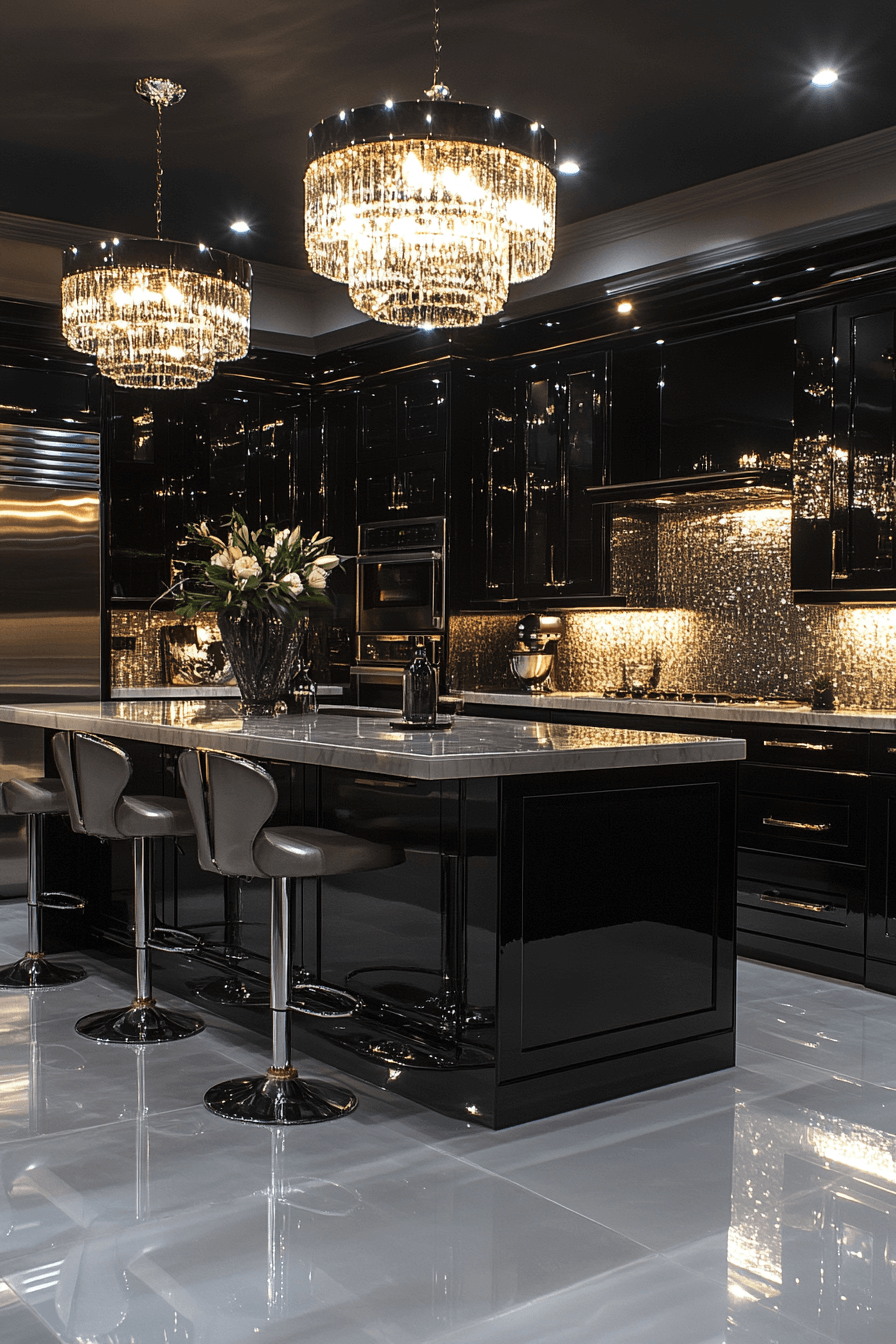black and white kitchen cabinets