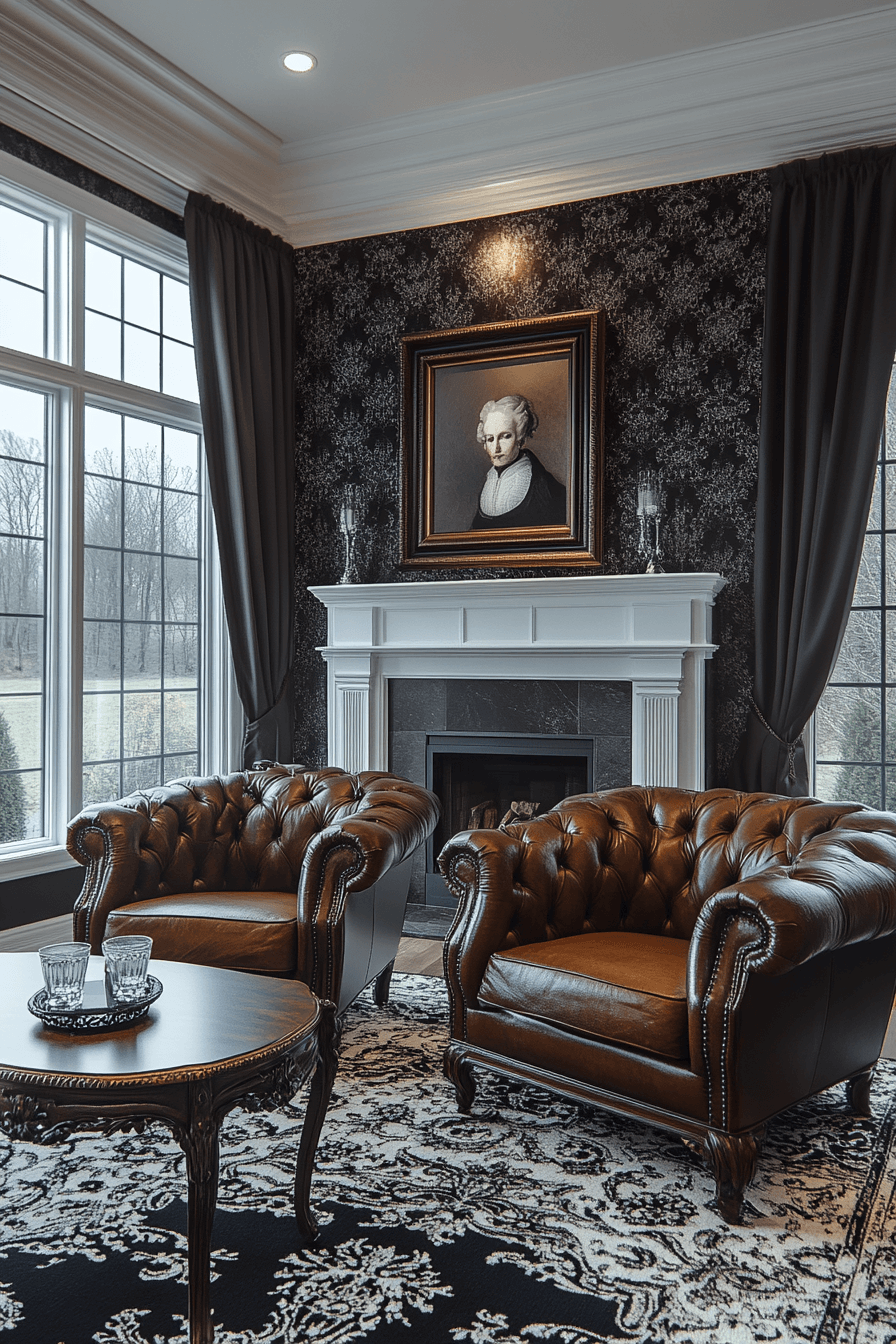 black and white living room decor