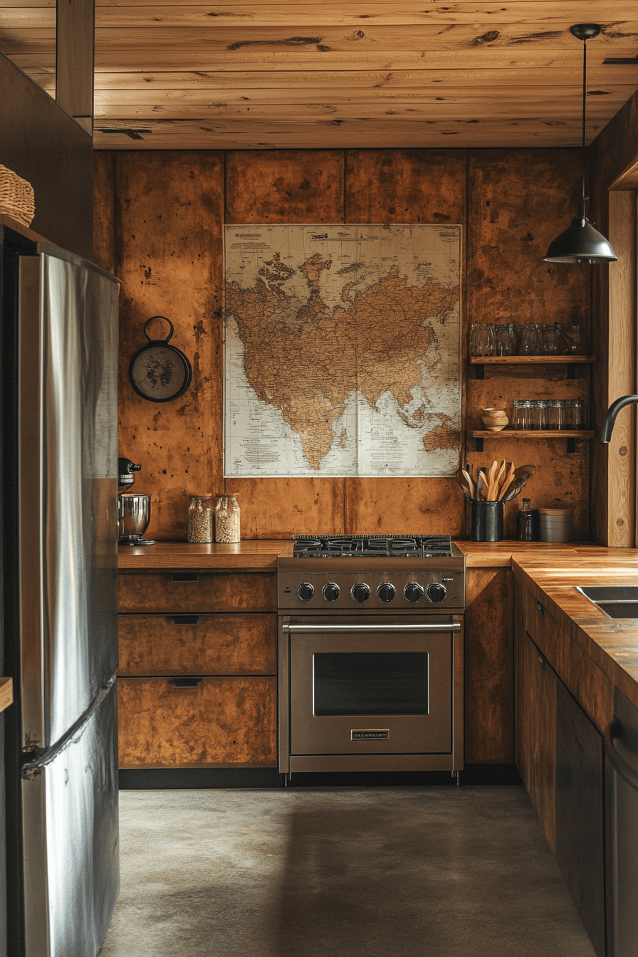 old cabin interior kitchen