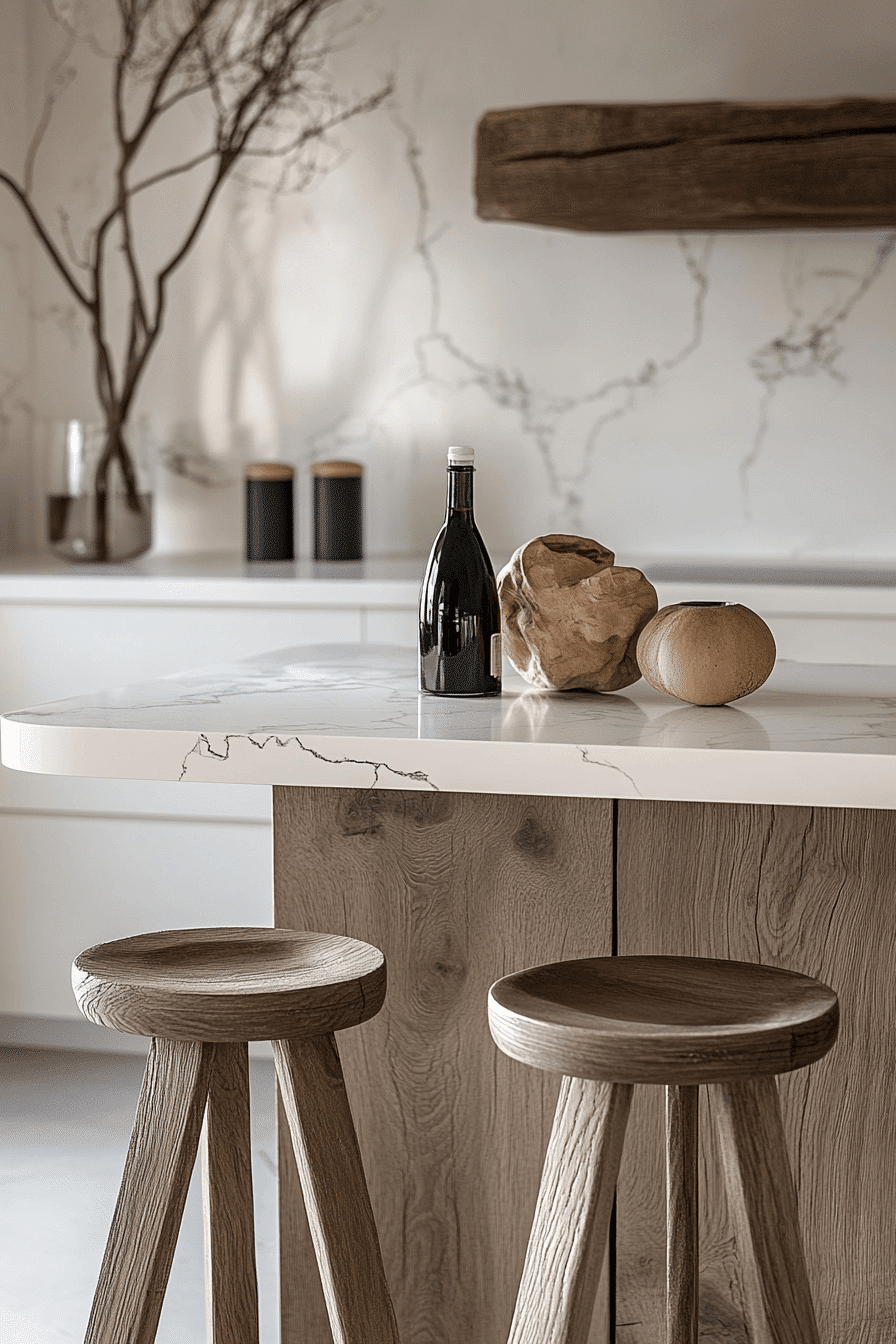 white marble kitchen