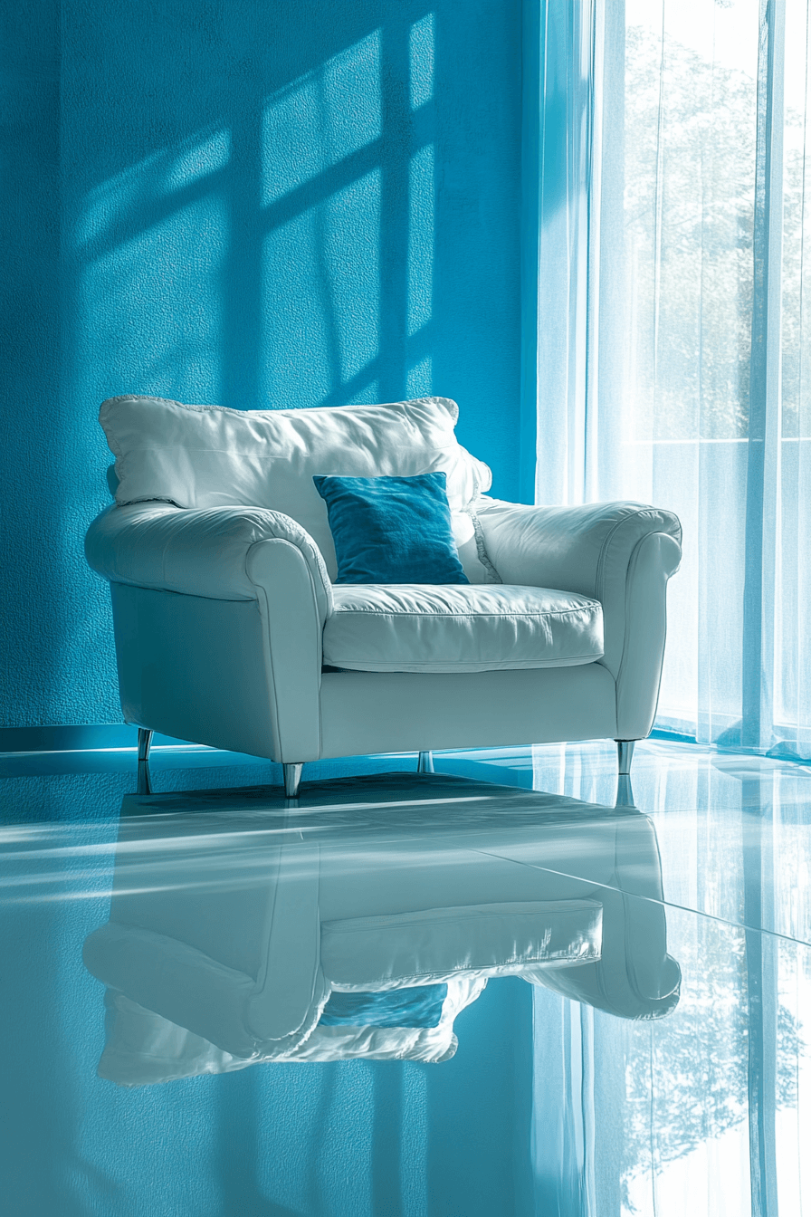 blue living room decor