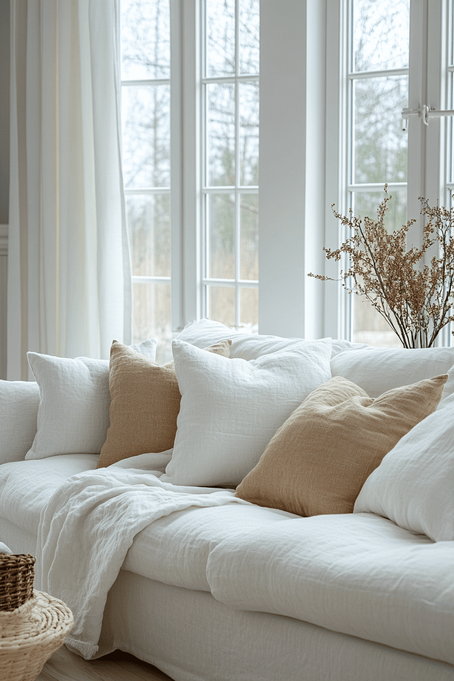 white living room decor