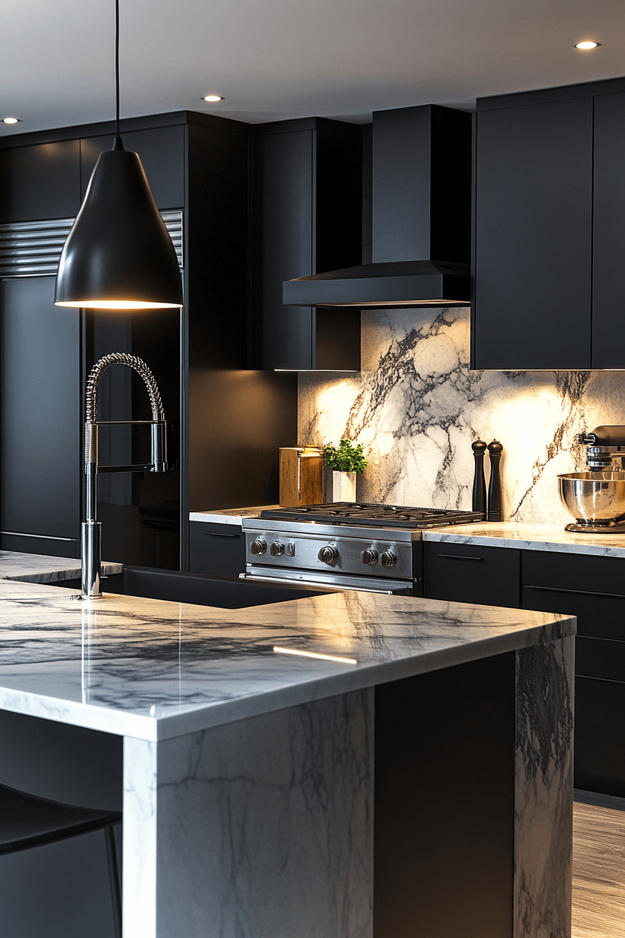 black and white kitchen cabinets