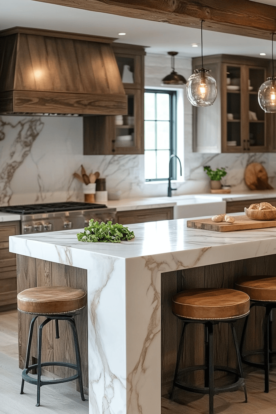 white marble kitchen