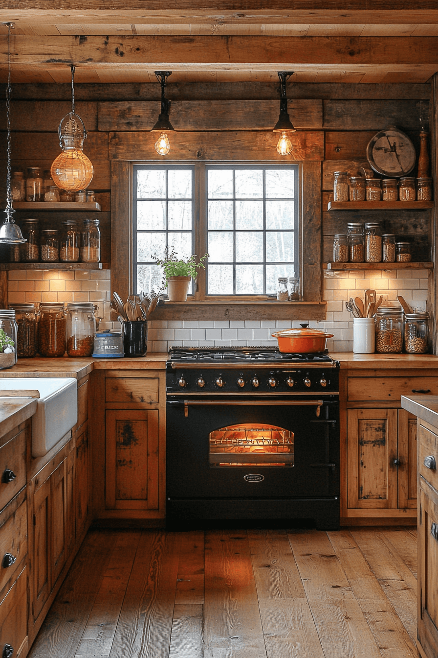 old cabin interior kitchen
