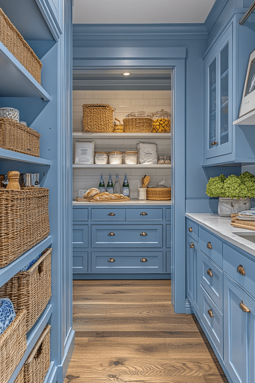 blue and white kitchen