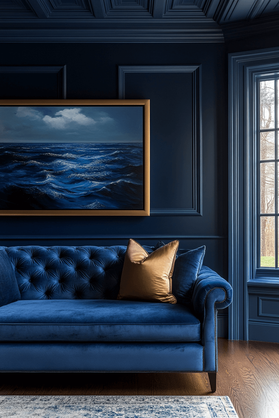 blue living room decor