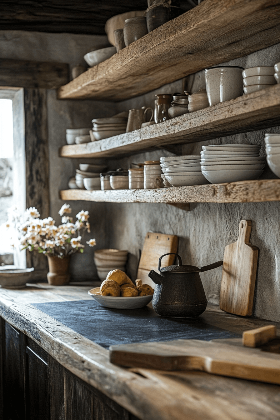 old cabin interior kitchen