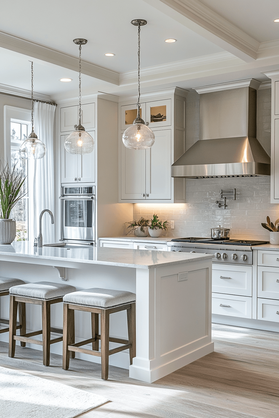 gray and white kitchen