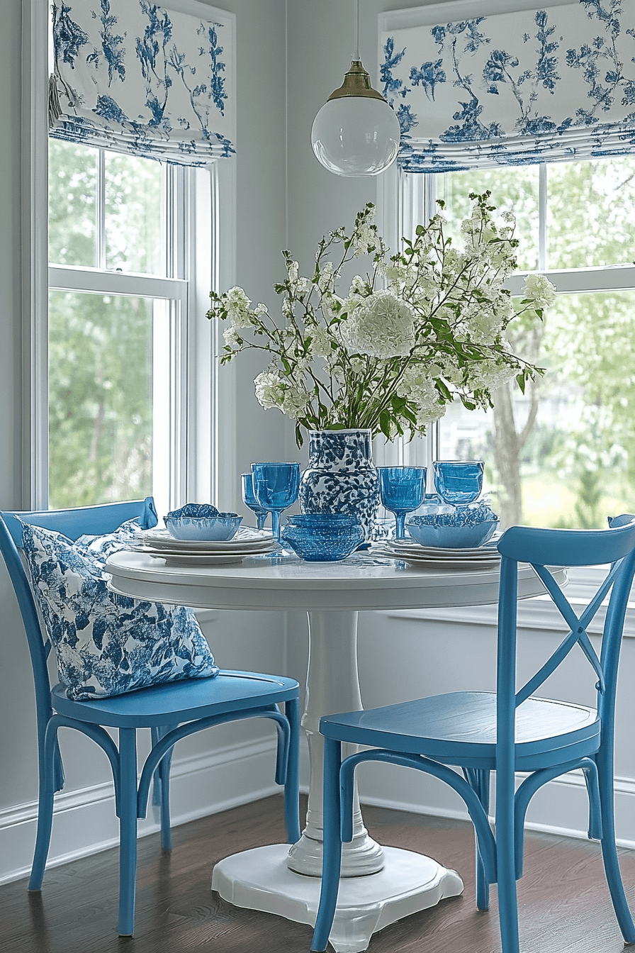 blue and white kitchen