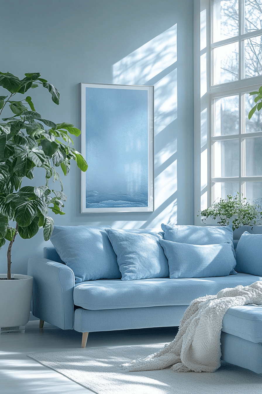 blue living room decor