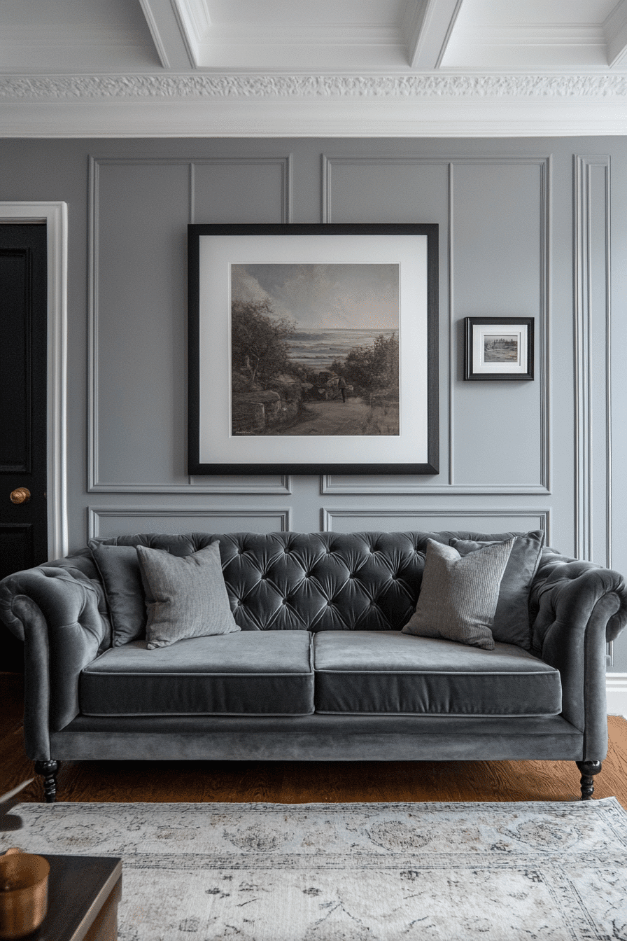 gray couch living room