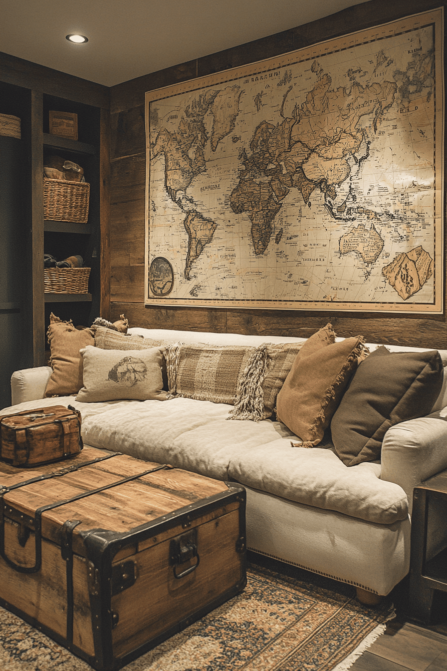 old cabin interior living room