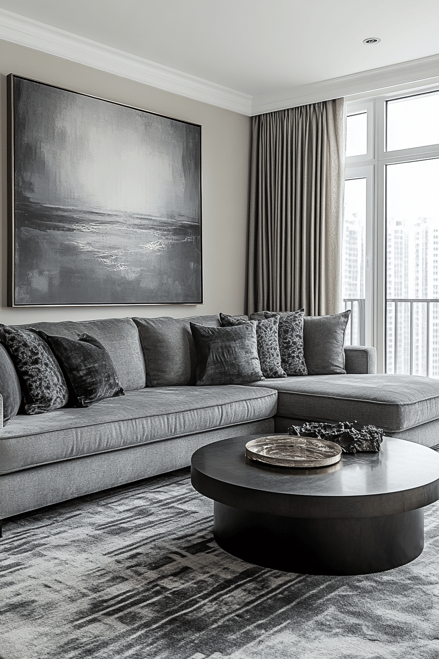 gray couch living room