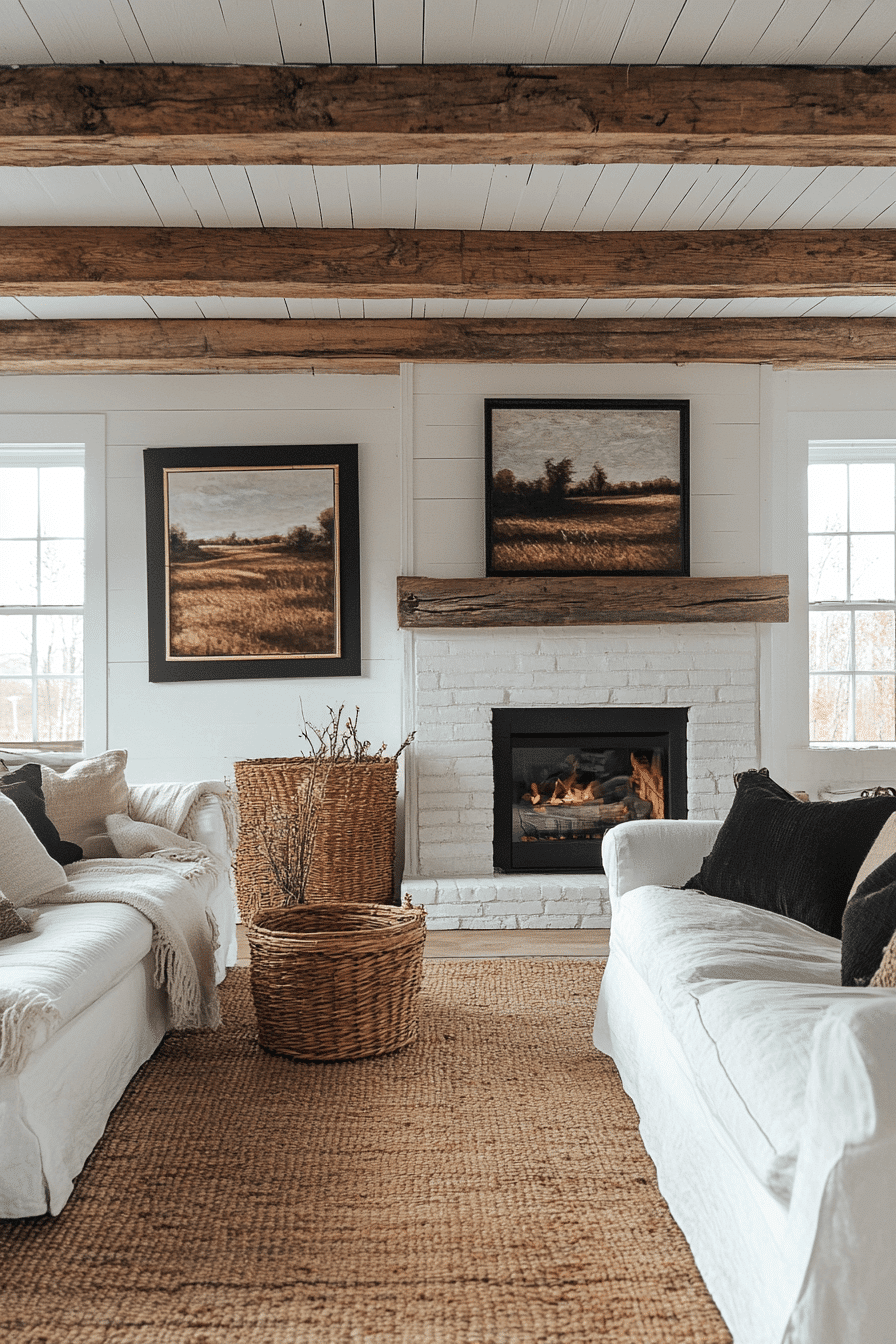 black and white living room decor