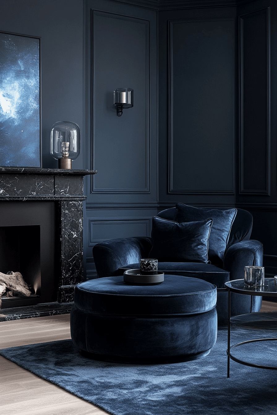blue living room decor