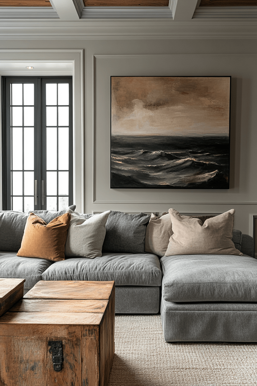 gray couch living room