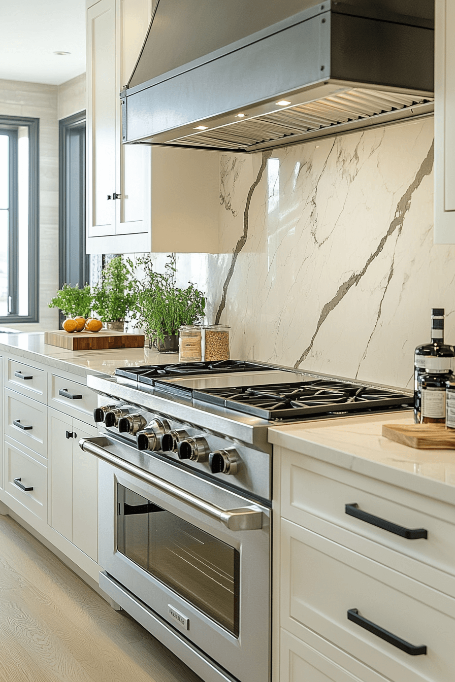 white marble kitchen
