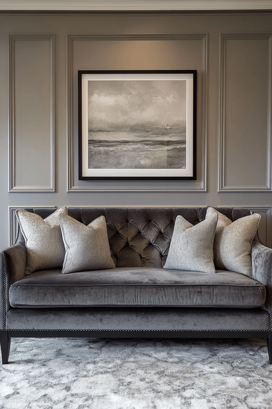 dark gray couch living room