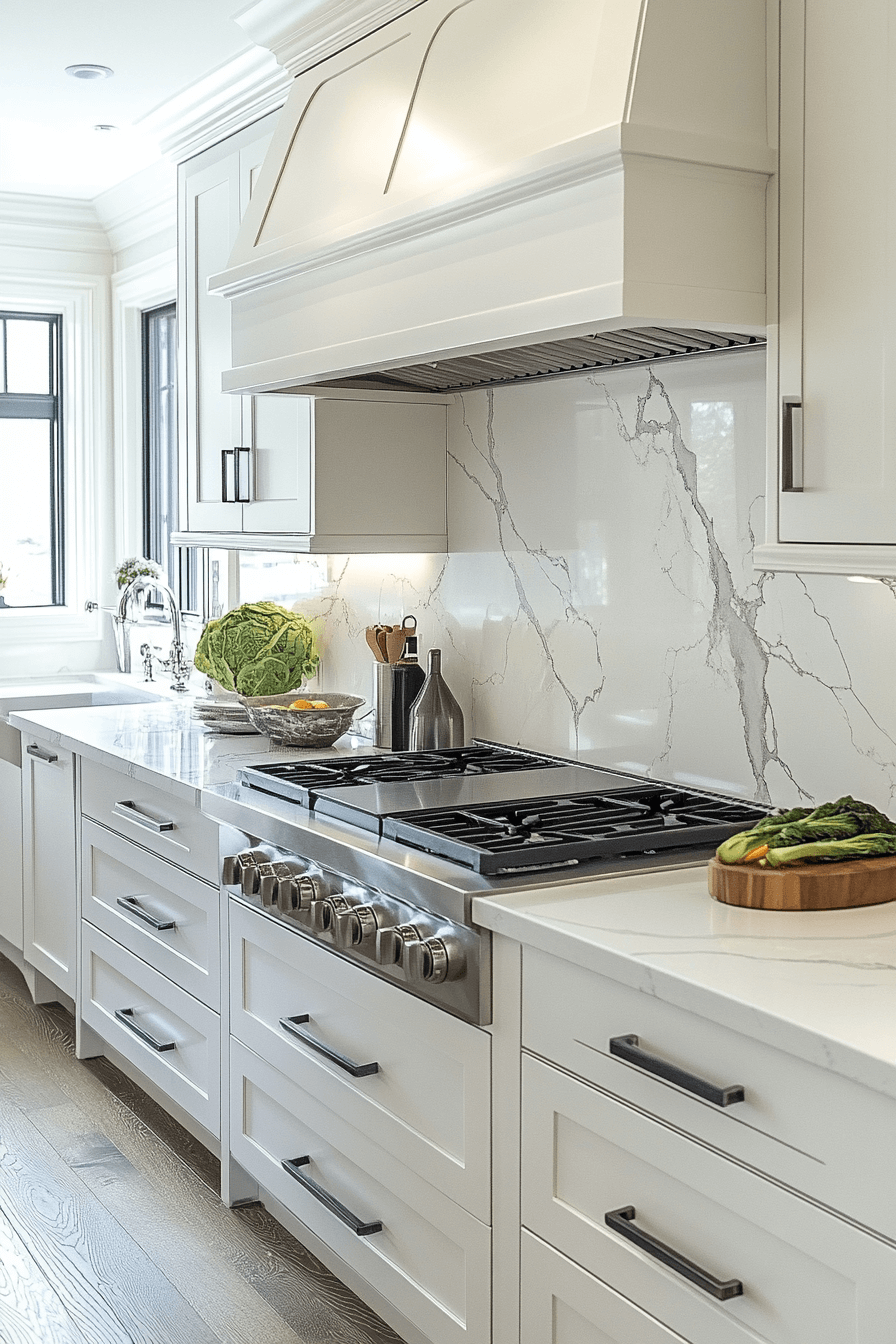 white marble kitchen