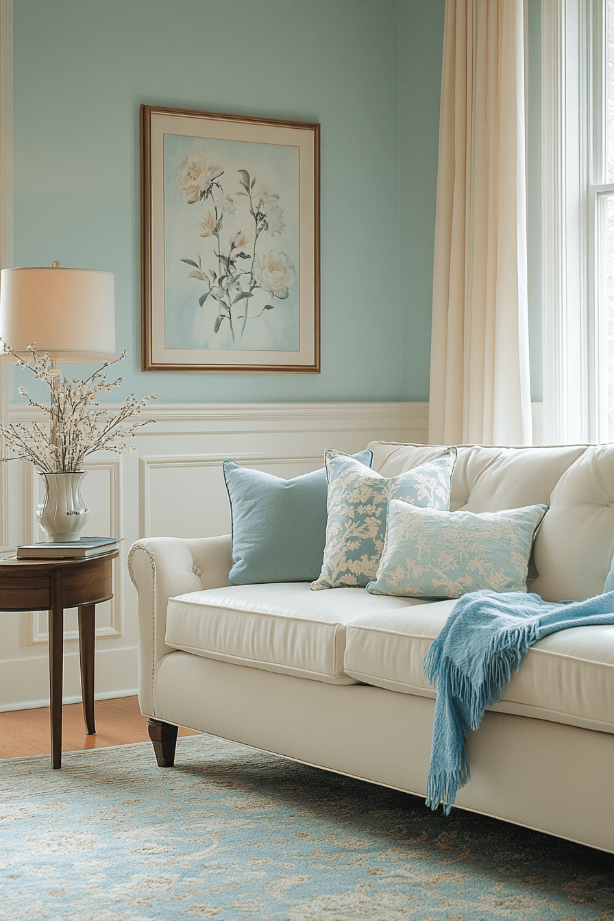blue living room decor