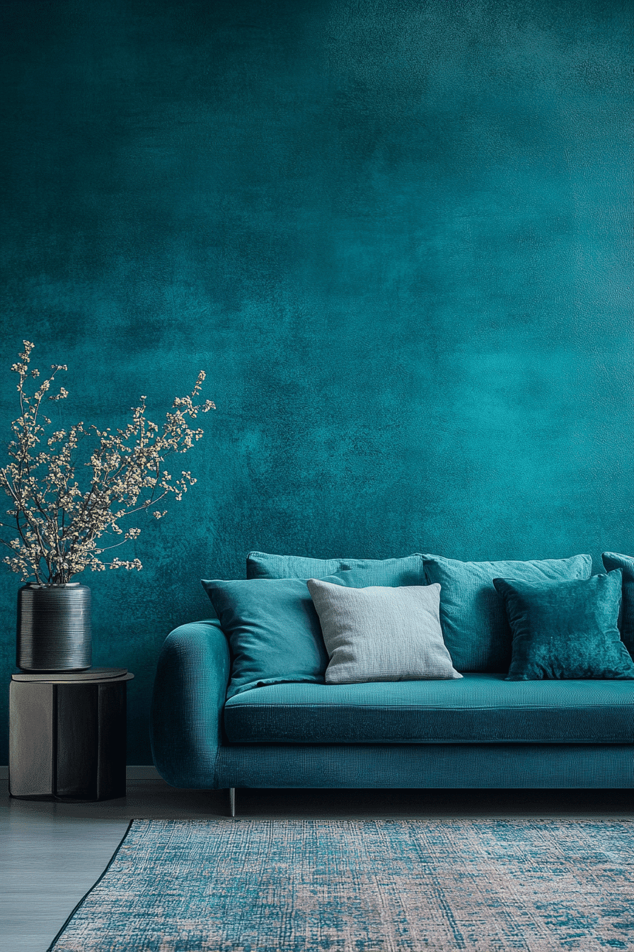 blue living room decor