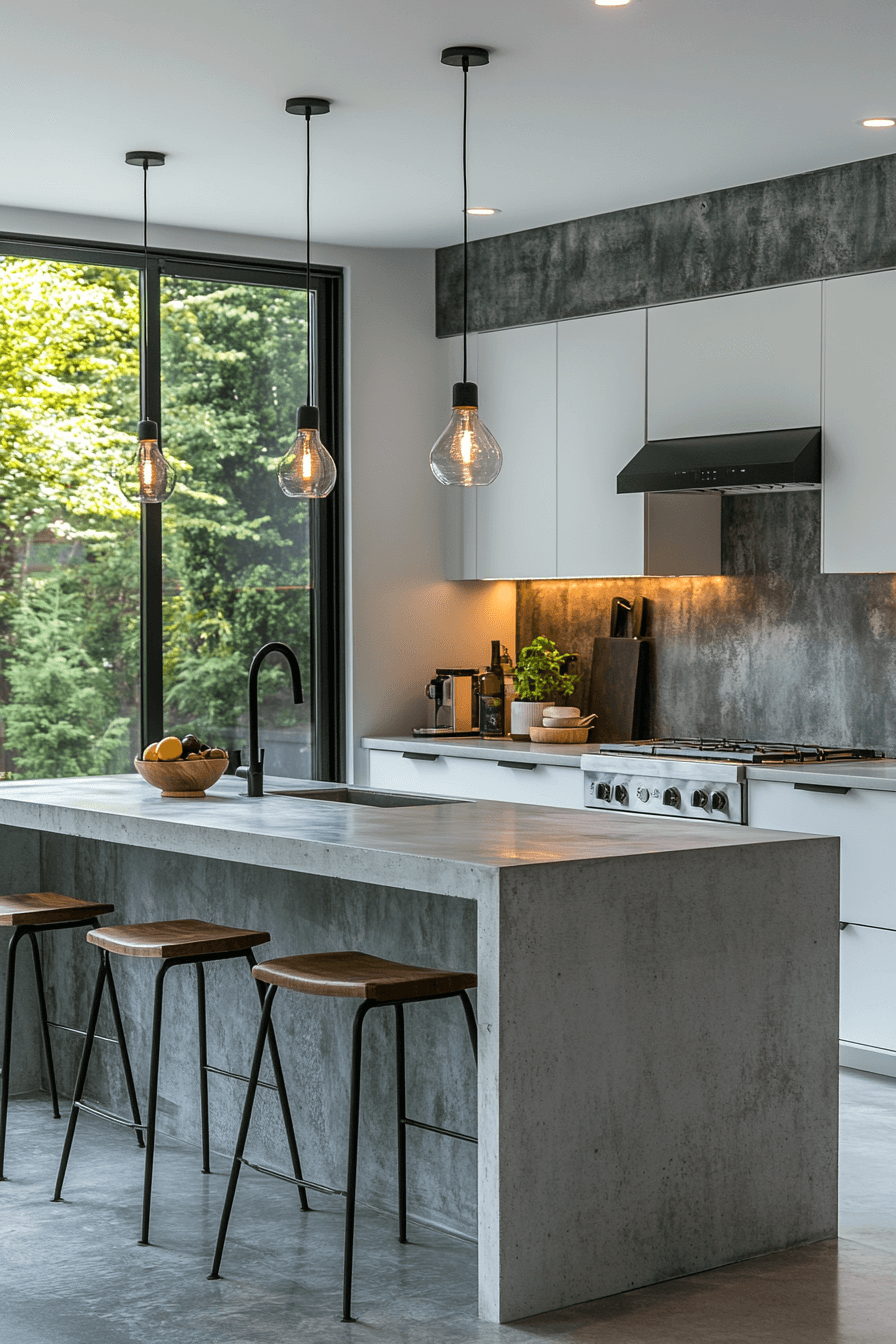 gray and white kitchen