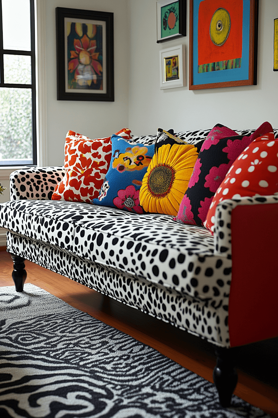 black and white living room decor