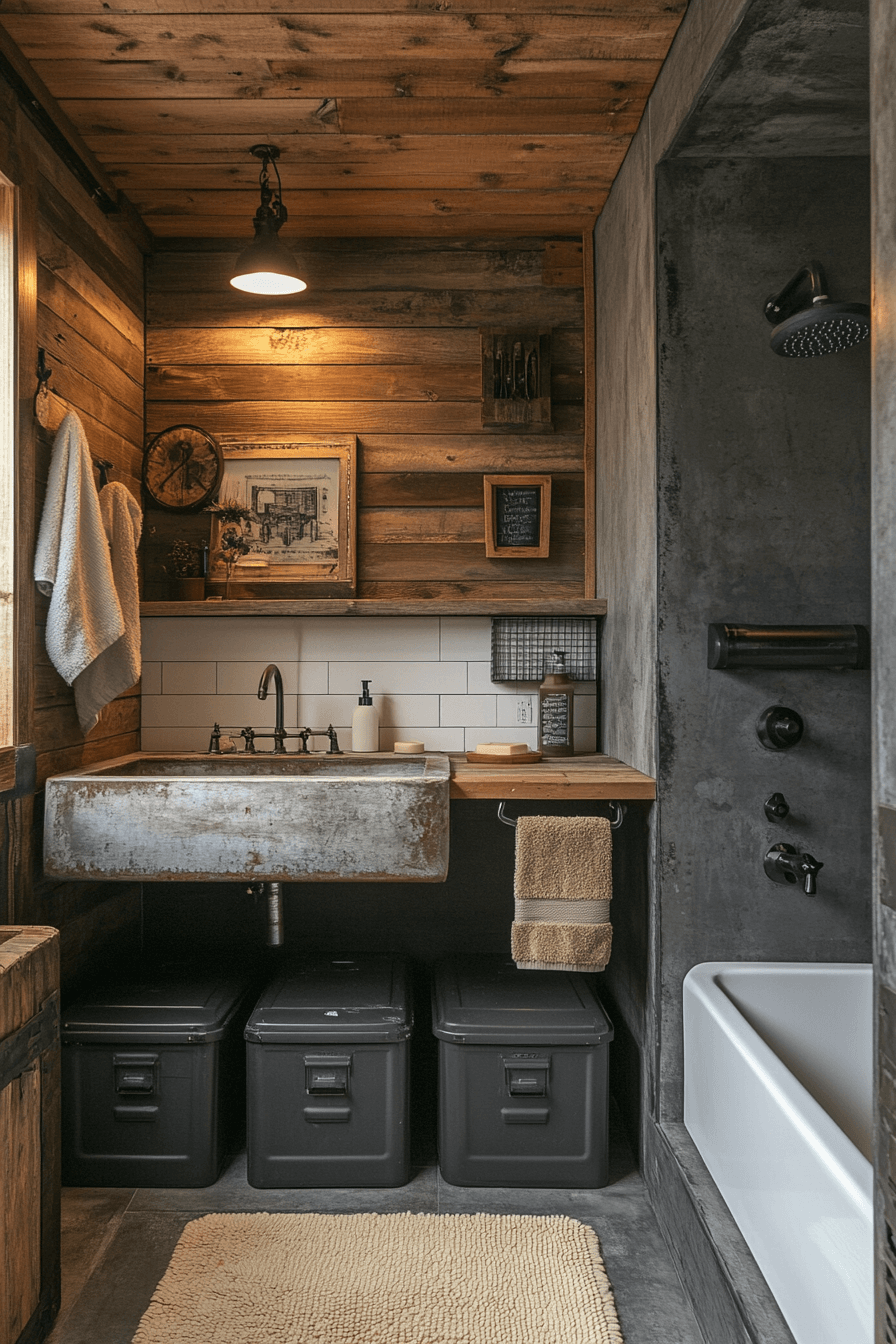 old cabin interior bathroom