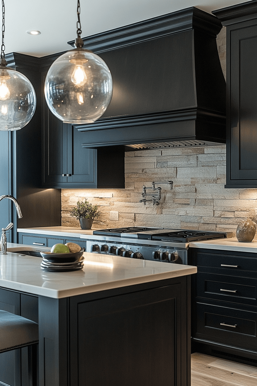 black and white kitchen cabinets