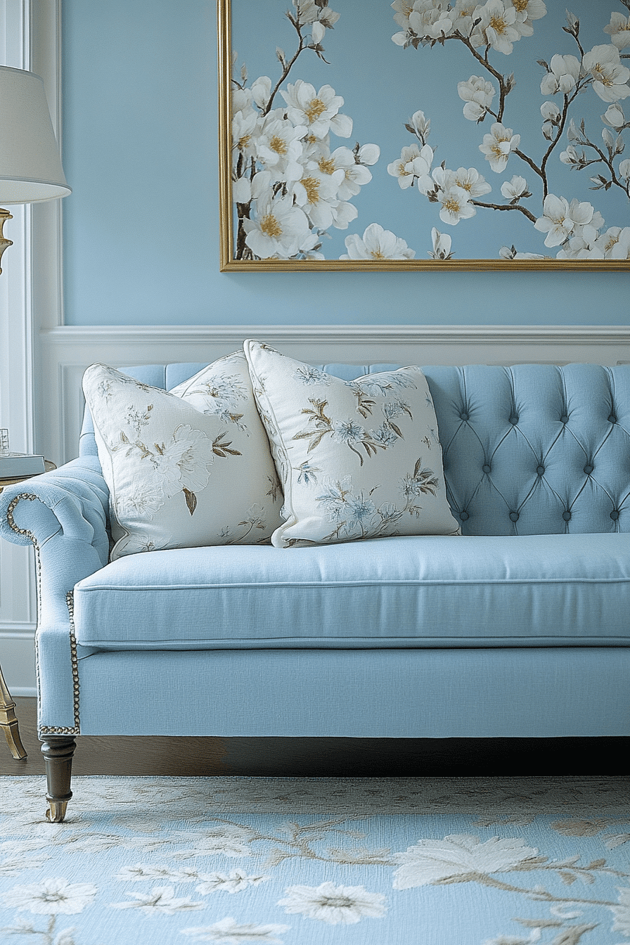 blue living room decor