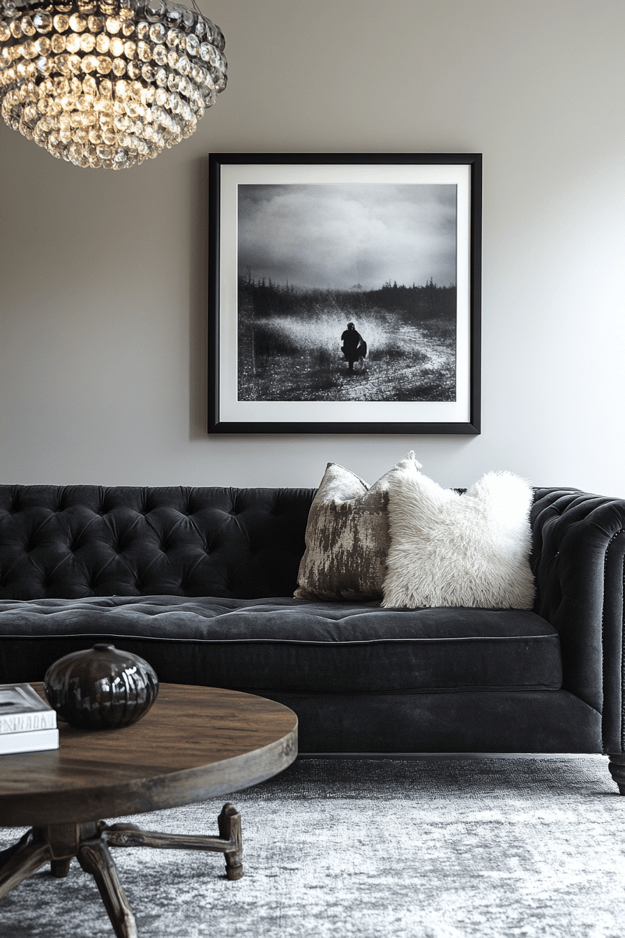 dark gray couch living room