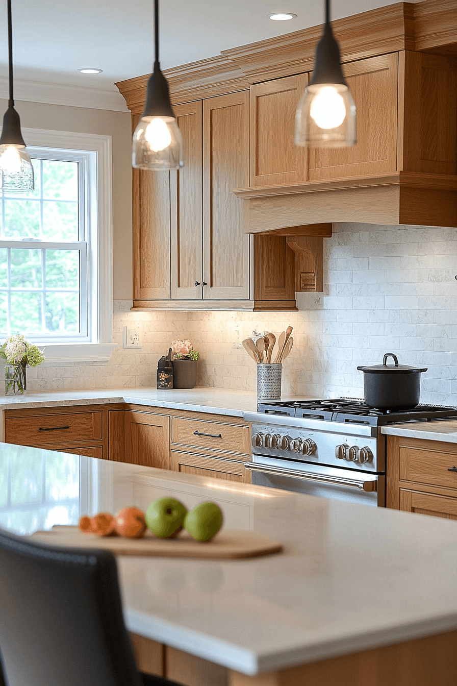 white oak kitchen cabinets