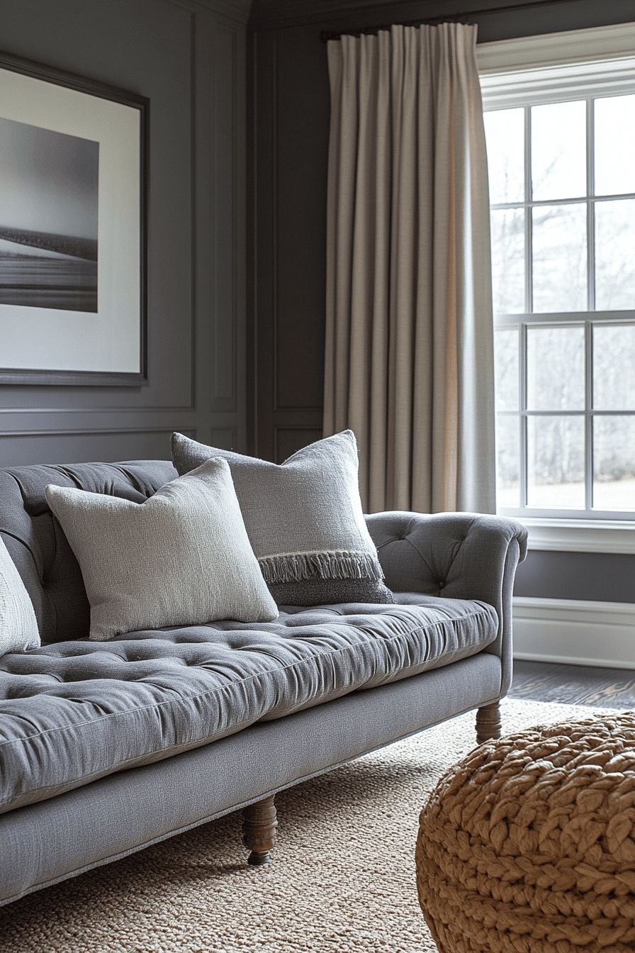 gray couch living room
