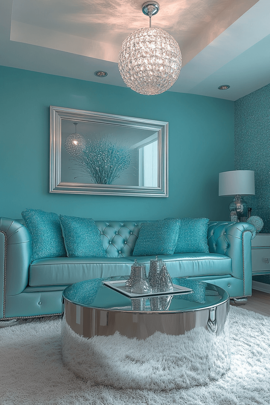 blue living room decor